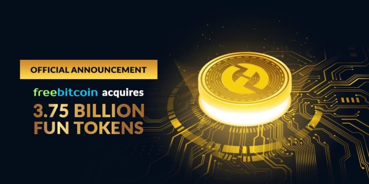 FreeBitco.in Acquires 3.75B FUN Tokens to Promote Transparency in iGaming