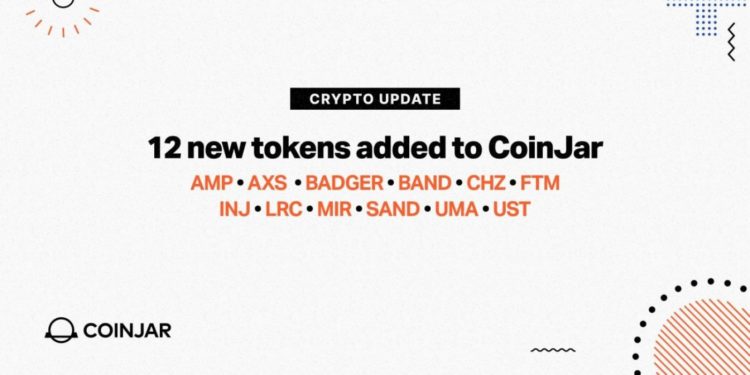 CoinJar Adds Support For 12 New Cryptos