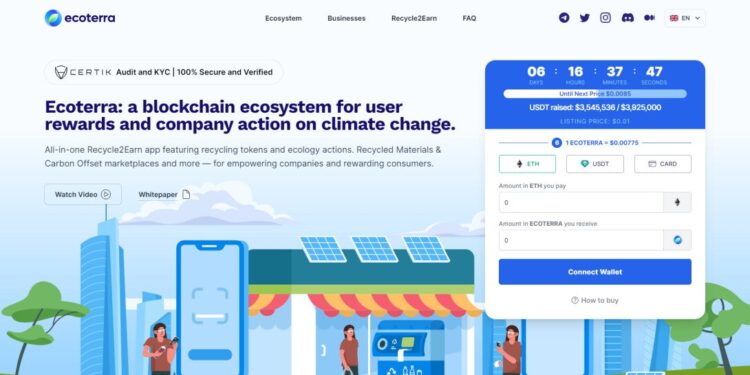 Ecoterra Presale Surpasses $3.5 Million as Investors Rush to Buy Before a 10% Price Gain
