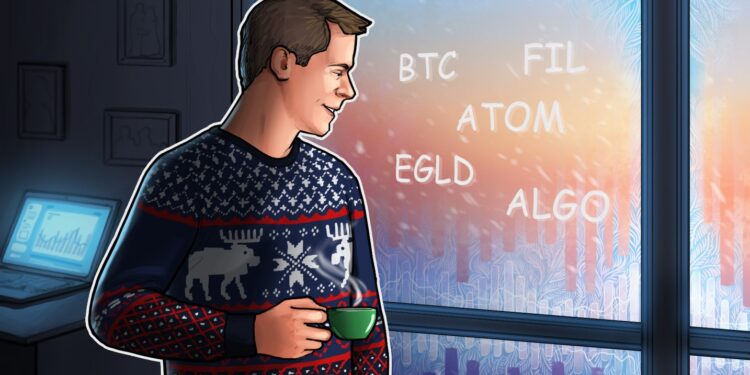 Bitcoin’s 8-week win streak is in danger, but ATOM, FIL, EGLD, and ALGO don’t care