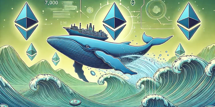 Ancient Ethereum Whale Moves 7,000 ETH to Exchange Kraken