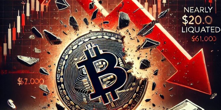 Nearly $200 Million Liquidated as Bitcoin Slips Below $61,000