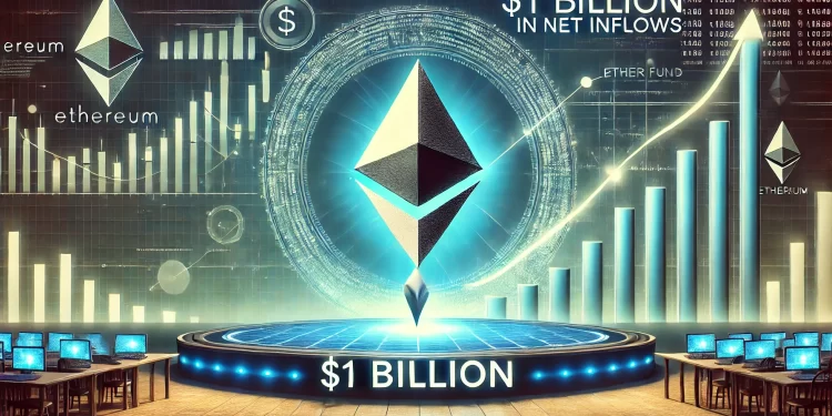 First Ether Fund Surpasses $1 Billion in Net Inflows, While Grayscale Continues with Outflows