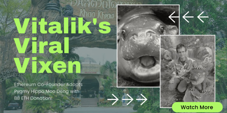 Ethereum Co-Founder Adopts Pygmy Hippo Moo Deng with 88 ETH Donation!