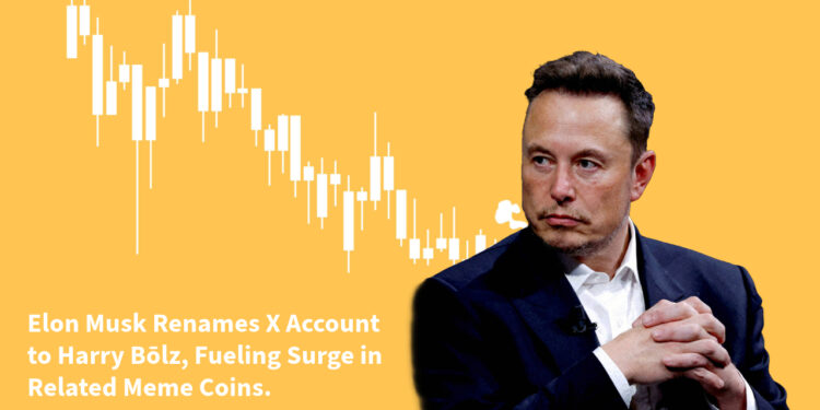 Elon Musk Renames X Account to Harry Bōlz, Sparks Surge in Related Meme Coins