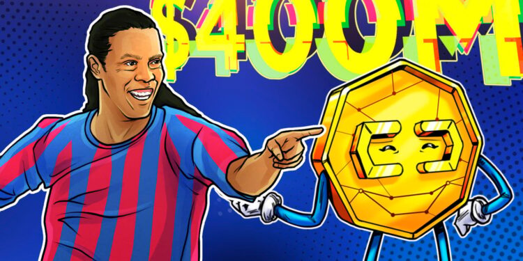 Ronaldinho launches token with 35% insider supply, hits $397M market cap