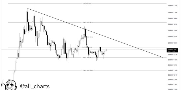 Shiba Inu Trapped Inside Triangle: 17% Move Incoming?