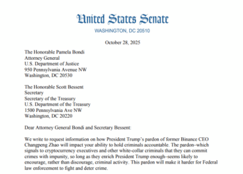 Democrats Blast Trump’s ‘Corrupt’ CZ Pardon — Claim Crypto Lobby Spent Millions