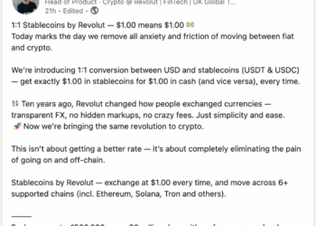 65 Million Revolut Users Can Now Swap Stablecoins at Zero Cost