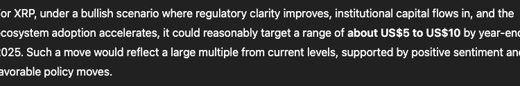 New ChatGPT Predicts the Price of XRP, Solana, Binance Coin by the End of 2025