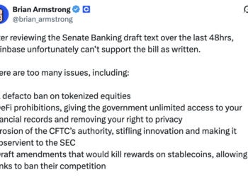 Coinbase CEO Raises Red Flags Over US Crypto Bill