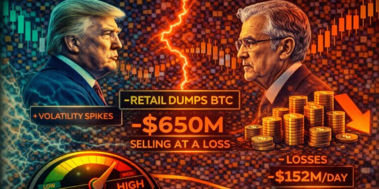 Trump-Powell Conflict Fuels Volatility While Retail Sells Bitcoin At A Loss – Details