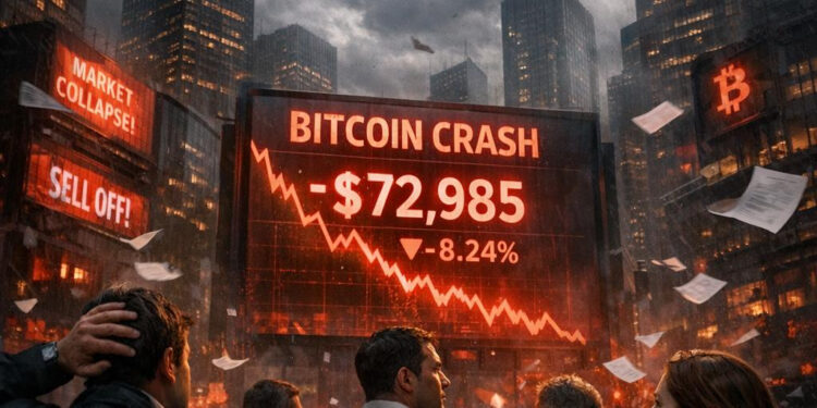 Bitcoin Price Crashes Below $73,000, Hitting Lowest Level Since 2024
