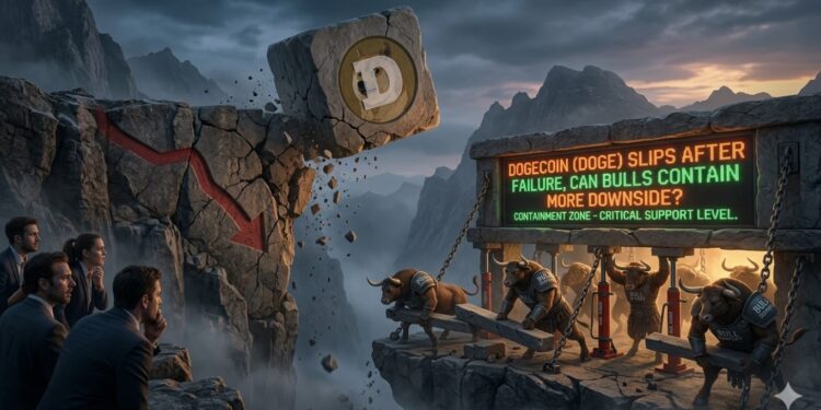 Dogecoin (DOGE) Slips After Failure, Can Bulls Contain More Downside?
