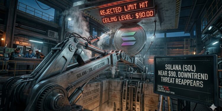 Solana (SOL) Rejected Near $90, Downtrend Threat Reappears