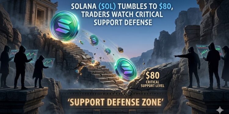 Solana (SOL) Tumbles to $80, Traders Watch Critical Support Defense