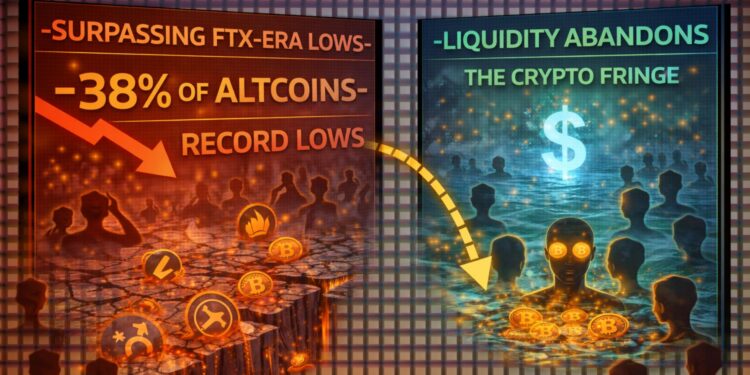 38% Of Altcoins Hit Record Lows As Liquidity Abandons The Crypto Fringe