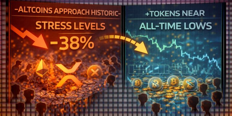 Altcoins Approach Historic Stress Levels as 38% of Tokens Near All-Time Lows