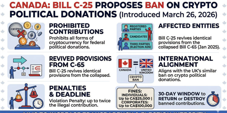 Canada Moves to Ban Crypto Donations in Politics Amid Transparency Concerns
