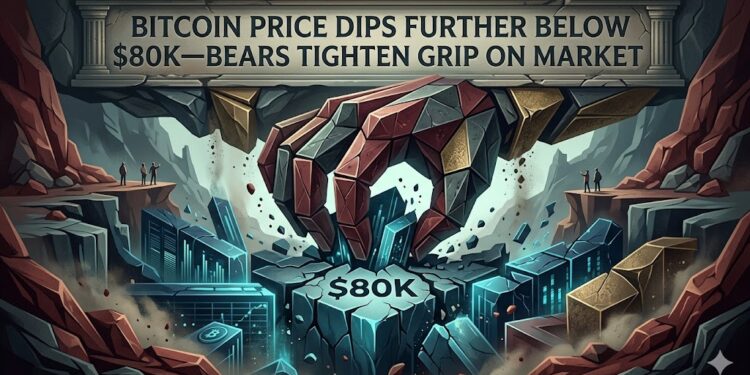 Bitcoin Price Dips Further Below $80K—Bears Tighten Grip On Market