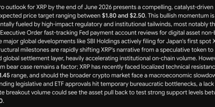 Google’s Gemini AI Predicts Incredible XRP Price by End of June 2026