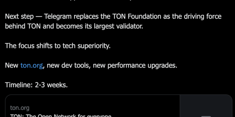 Pavel Durov Just Took Over TONCoin as Its Largest Validator and Cut Fees to Near Zero: Is This the Catalyst TON Has Been Waiting For?