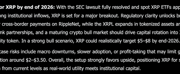 Elon Musk Grok AI Predicts XRP Price by The End of 2026