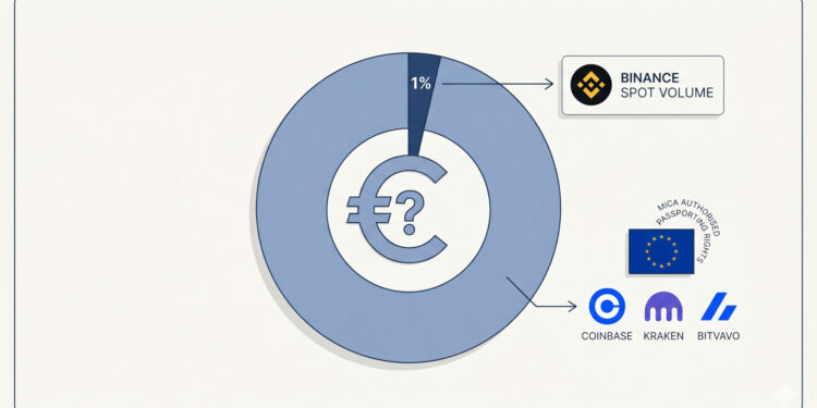 Euro Trading Makes Up Just 1% of Binance Volume as MiCA Licensing Pressure Mounts