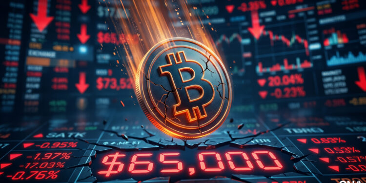 Bitcoin Plunges to $65,000 as $1.8 Billion in Crypto Positions Are Liquidated